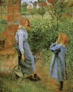 Woman and Child at a Well Camille Pissarro